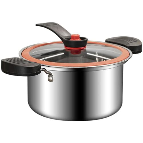 Mini olla a presión, maceta de acero inoxidable de 3.5L con manijas de cerradura y tapa de transferencia, cocción micro a presión antiadherente para gas, inducción, estufas eléctricas