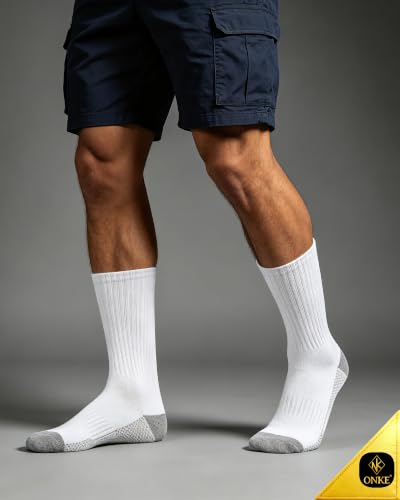 Image of ONKE Seamless Athletic Work Socks for Men Heavy Duty Boot Max Cushion Crew