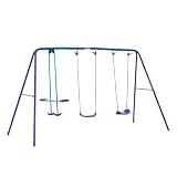 Outsunny Metal Swing Set with Glider