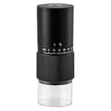 Elektrische Kaffeemühle - Tragbare Kaffeemühle aus Edelstahl ABS PC 7x20 cm, kompakt für Bohnen, 25 g Staubbehälter, 200 ml Staubbehälter, wiederaufladbar tr