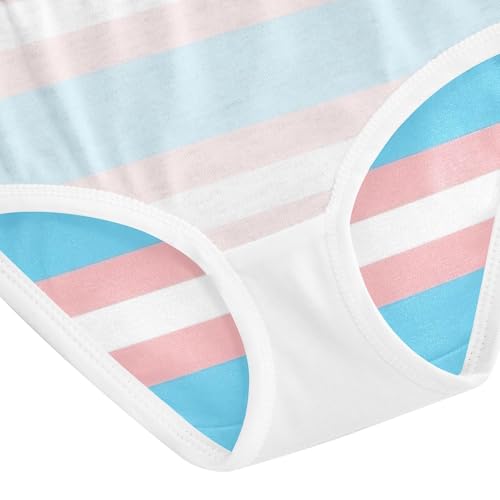 Underwear Girls, Stripes Blue Toddler Girl Briefs, Girls' Cotton Brief Underwear, 2T–8 Years4
