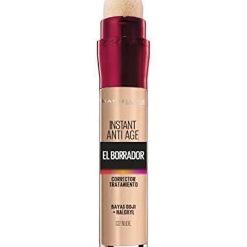 Maybelline New York, Corrector de Ojeras, Bolsas e Imperfecciones, Borrador Ojos, 02 Nude, 6.8 ml