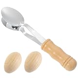 FUNOMOCYA 1set Musical Wooden Egg Maracas Metal Spoon Wooden Handle Traditional Folk Percussion Instruments for Boys and Girls and Toddlers