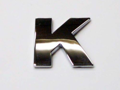 Chrome Look Letter K Car Decal / Badge - Comes with Self Adhesive Back