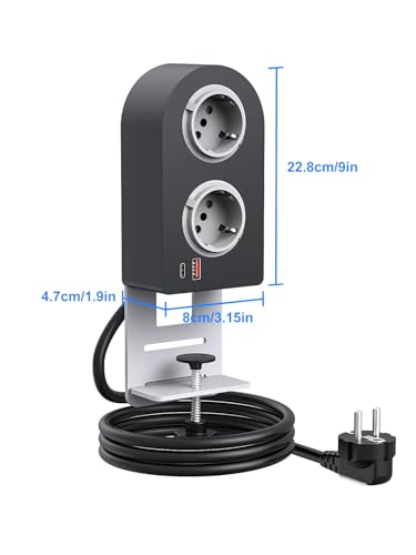 Multiprise 2 prises et 2 USB multiprise bureau 1,8 m - 4