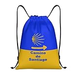 Mochila con cordón personalizada del Camino de Santiago ligera con diseño de concha de vieira ideal para montar en bicicleta gimnasio deportes y yoga.