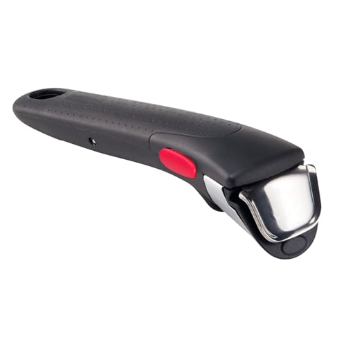 Lagostina Poignée amovible Ingenio Induction résistante jusqu'à 10 kg, fixation sécurisée en 3 points, design ergonomique, en plastique et acier, noir