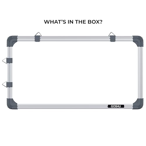 Image of GOSHU Non Magnetic 1 feet x2 feet Double Sided White Board and Chalk Board Front Side whiteboard Surface and Back Side Chalkboard Surface (1x2 feet, Pack of 1 Item)