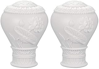 sourcing map Curtain Rod Cap Finials Plastic Vintage for 28mm Dia Rod White 66 x 88mm 2 Pcs