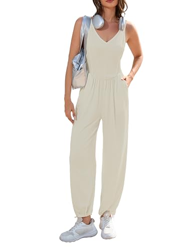 MAKABO Women's Sleeveless Oatmeal Jumpsuit 2026 One Piece Long Rompers