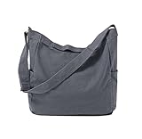 Jeelow 20oz Washed Canvas Tote Shoulder Crossbody Bags Purse Handbag For Men & Women Adjustable Strap