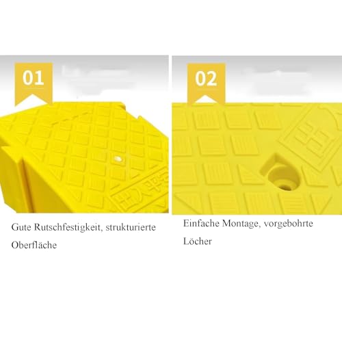 Tapete de rampa clip-on para bordillo 25x45x19cm amarillo miniatura 4