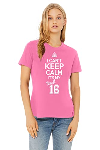 Promotion & Beyond Sweet Sixteen It's My Birthday! Women's T-Shirt, Xl, Azalea Pink #TOP1