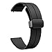 Produktbild TiMOVO Universal 22mm Magnetisch Silikon Uhrenarmband, Schnellverschluss Uhrenarmbänder für Herren & Damen, Hautfreundlich Weich Sport Armband Ersatzband für 22mm Breit Uhrenanstöße, Schwarz