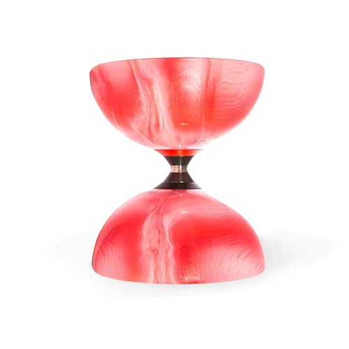 SUNDIA Shining Series - Professional Triple Bearing Diabolo for Long Spins, Smooth Rotations, High Performance for All Tricks and Levels - Beginners to Pros, Juggling Chinese Yoyo - Marble /Red