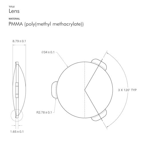 Image of Biconvex Lens Set Pop-Tech Optical Glass Lens Bi-convex 34mm Diameter 45mm Focal Length Lens for Google Cardboard VR