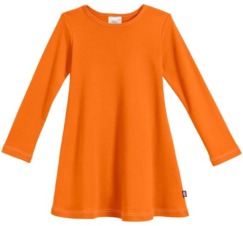 Image of City Threads Girls' 100% Cotton Long Sleeve Dress - Active Kids School, Playing, Parties - Made in USA