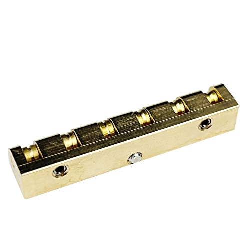 Kaynes 43mm Height Adjustable Brass Roller Guitar Nut Replacement for Les Paul LP SG Style Electric or Acoustic Guitars