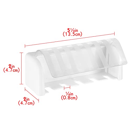5 Slots Wall Mount Toothbrush Holder With Cover, Self Adhesive Toothbrush Storage Organizer For Shower, Toothbrush Hanger For Bathroom, Medicine Cabinet, Dorm #TOP2