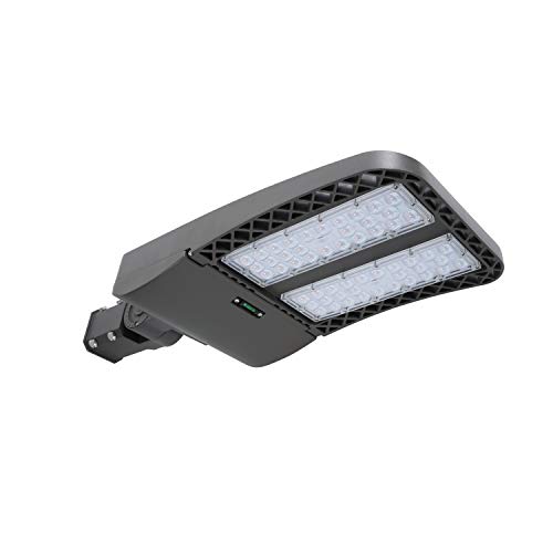 Exclusive Discount 70% Price  150W LED Parking Lot Light, LED Shoebox Pole Light, 5000K, 18000LM, 450W HID/HPS Replacement, AC110-277V, Waterproof IP65, Photocell Optional, Parking Lot Flood Light with Slip Mount