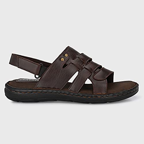 Image of Centrino Men's Sandals |Classical Thong Lightweight Quick-dry Flip Flops | Secure Hook & Loop Closure | Comfortable Close Strap | Heavy Density for Arch Support Comfort, Hand Stitched Chappal (3669)