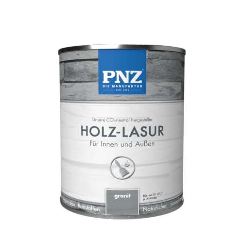 PNZ Holzlasur für Innen und Außen | lösemitttelfreie Farblasur | Nachhaltig hergestellt mit regionalen Rohstoffen | für alle Hölzer, auch Bienenhäuser, Gebinde:0.75L, Farbe:granit