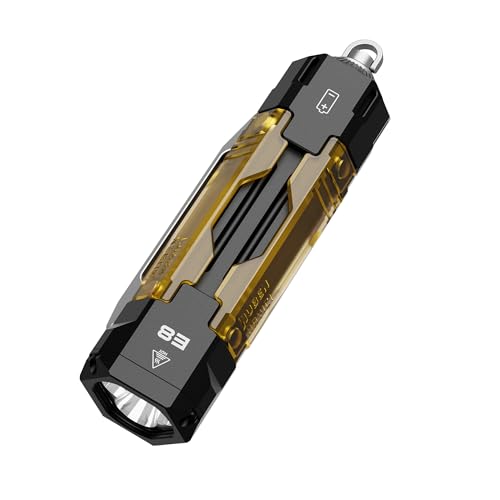 WUBEN E8 Taschenlampe LED Aufladbar, 1300 Lumen Mini Taschenlampe, UV-Licht und Seitenlicht, IP68 wasserdichte, M4-Befestigung Und Magnetisches Heckdesign, für Alltagstragen, Camping, Outdoor