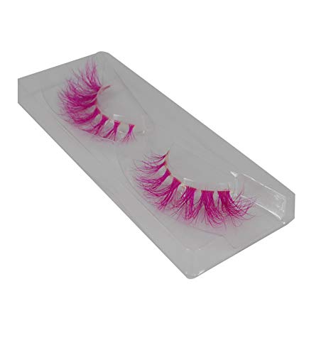 3 Pairs Pink Eyelashes Mink False Eye Lashes For Party Costume Makeup Halloween Supply (C-Pink) #TOP4