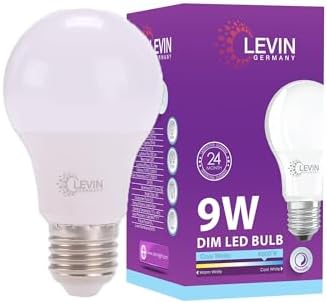 Levin Germany Dimmable A60 E27 LED Bulb, 9W, 850LM, Daylight White 6500K, CRI>80, Energy-Saving, 220-240Vac, Long-Lasting Performance, 2 Years warranty