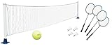 Poolmaster 72776 Above-Ground Mounted Poolside Volleyball / Badminton Game with Perma-Top Mounts , White