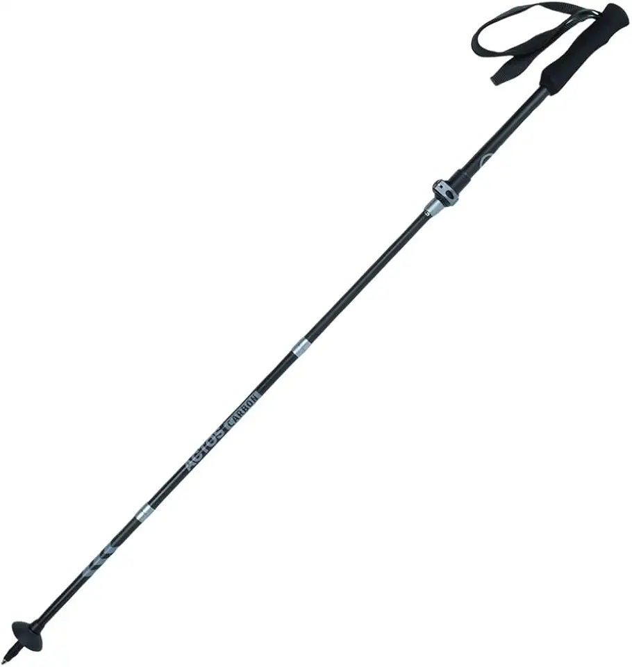 Azteq, Bastão de Caminhada Actos Pro Race Carbon Estrutura em Carbono 3K Ajustável 38-135cm para Trilhas e Aventura, Preto