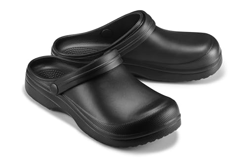 ESTRO Gartenclogs Damen Clogs Gummi - Gummi Gartenschuhe Damen Clogs Garten Leicht Gummischuhe Sommer F07 (41 EU, Schwarz)