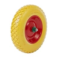 Rueda Maciza Para Carretilla TecTake - Goma Sólida, Llanta Aluminio, Capacidad 150 Kg, Diámetro 390 Mm