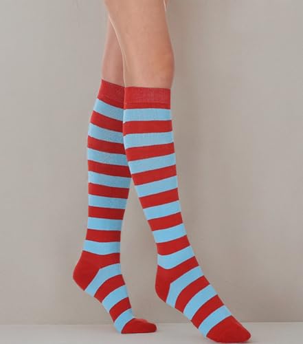 Image of Striped Knee High Socks for Women Outdoor Sport Athletic Stripe Casual Tube Socks