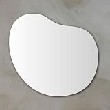 [ AirMirror ] マグネットで貼れる ピンでも貼れる 割れない鏡 おしゃれ かわいい インテリア マグネットミラー ピン付き 賃貸物件 洗面所 風呂 バスルーム 割れない 樹脂ミラー 鏡 磁石で貼る鏡 (1, ビーンズ)