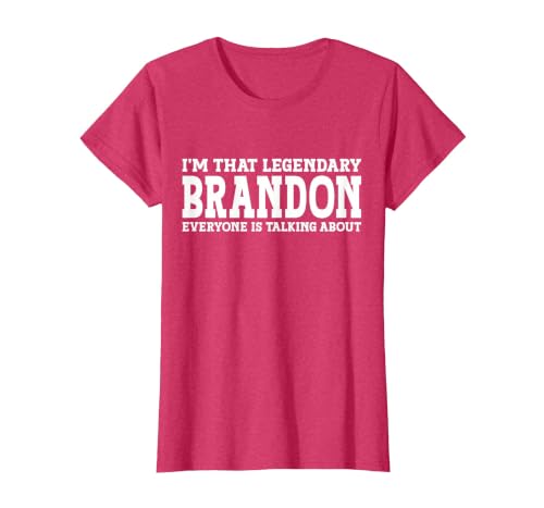 Brandon Personal Name Funny Brandon T-Shirt, Women, Red Heather, Small