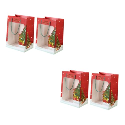 ABOOFAN Saquinho De Doces De Natal 4 Pcs Sacola De Natal Embrulho De Saco De Doces De Férias De Nata