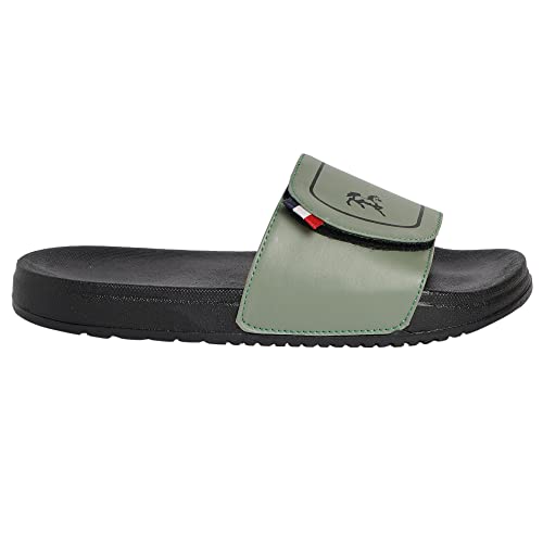 Image of PERY-PAO Mens Stylish Sliders Grey, Sky Blue, Black, White, peach, Neon Green, Olive Green Boys Slippers