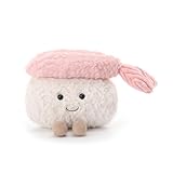 Apricot Lamb Garnelen Sushi Essen Plüschtiere für Kinder, weiche niedliche Kuscheltier für Baby Mädchen und Jungen, Rosa 16cm