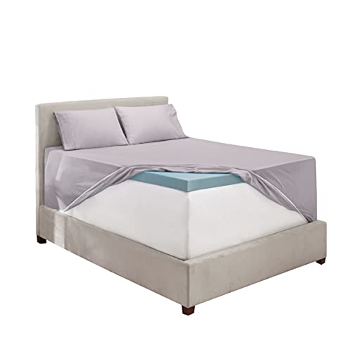 Image of Hearth & Harbor Extra Deep Pocket Split King Sheets - 5 Piece Hotel Luxury Bed Sheets Set Fits Up to 24 inch Mattress - Soft & Breathable Luxury Split King Bed Sheet Set, Split King, Light Gray Lavender