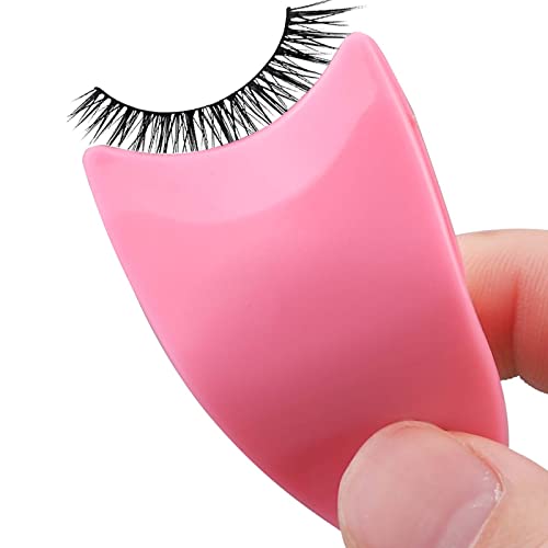 Miuffue Eyelash Applicator Tool 35mm Width Lash Applicator Clip, 1PCS Eyelash Tweezers for False Lashes, Pink