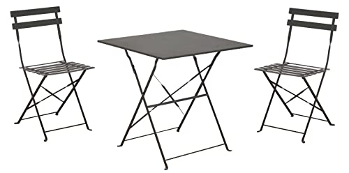 Offerta Tavolo Cuba Pieghevole 70X70CM Grigio +2 SEDIE Cuba ARREDO Esterno