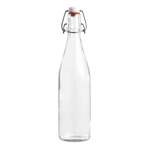 Le Parfait Swing Top Bottles - 500ml French Glass Preserving Bottles w Logo Stopper, 16oz Pint (Pack of 3) 500ml Stainless