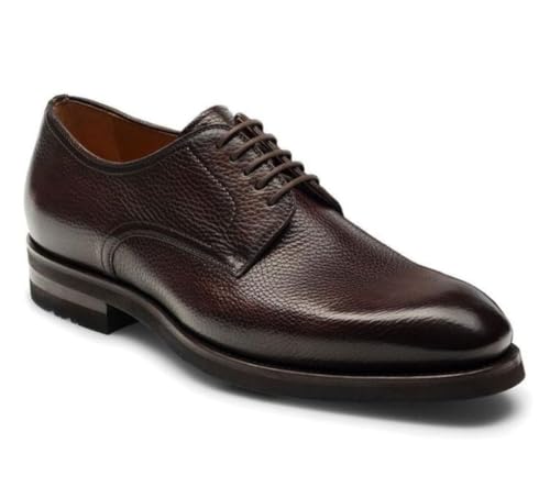 Image of Men's Textured Brown Derby Shoes