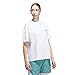 adidas Women's Basketball Small Logo Graphic T-Shirt, White/Powder Teal, Small/Tall