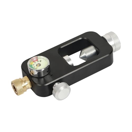 Folpus Adaptador de Recarga de Tanque de Buceo, Interfaz de 8 mm, Conector de, Engranaje de conexión de Aluminio, Adaptador de Recarga de Buceo, Negro Sin Manguera