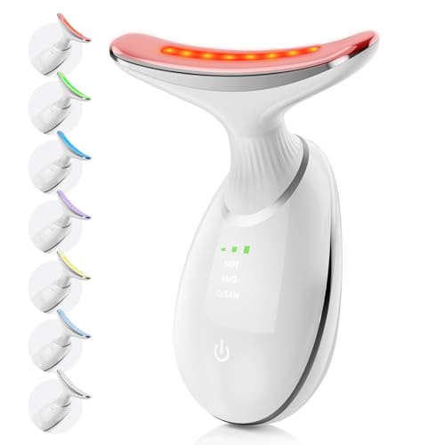 Face and Neck Massager with Red Light Therapy