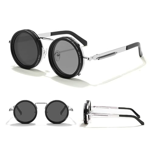 Image of willochra 1-9 Adjustable Sunglasses Moonglass-Nd Filter Lenses Adjustable Tint Rounded Polarized Eyewear for Men