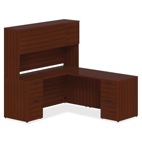 Lorell PD3060RSPMY Prominence 2.0 Mahogany Laminate Box/Box/File Right-Pedestal Desk thumb #3