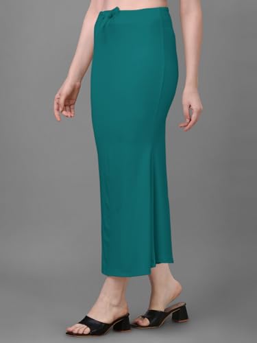 Image of Women's Saree Shapewear Petticoat, Cotton Blend Stretchable Mermaid Skirt, High Waist Tummy Control, Smooth Curve Fit with Adjustable Drawstring